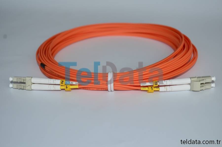 LC LC Fiber Patch Cord, MultiMode, Duplex, OM2 08