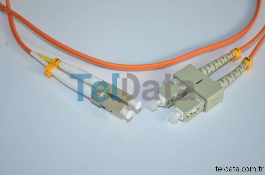 SC LC Fiber Patch Cord, MultiMode, Duplex, OM2 01