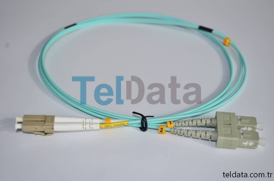 SC LC Fiber Patch Cord, MultiMode, Duplex, OM3 04