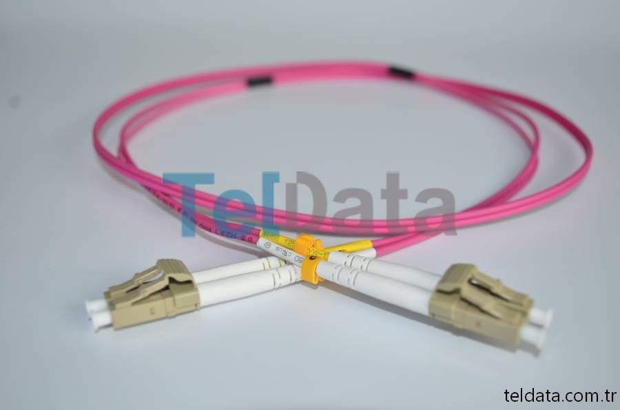 LC LC Fiber Patch Cord, MultiMode, Duplex, OM4 01